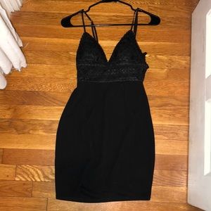 Black lace party dress